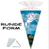 3D Glitter School Cone, Unicorn/Pegasus, 85 cm, Personalized with Name and Large Bow view 4