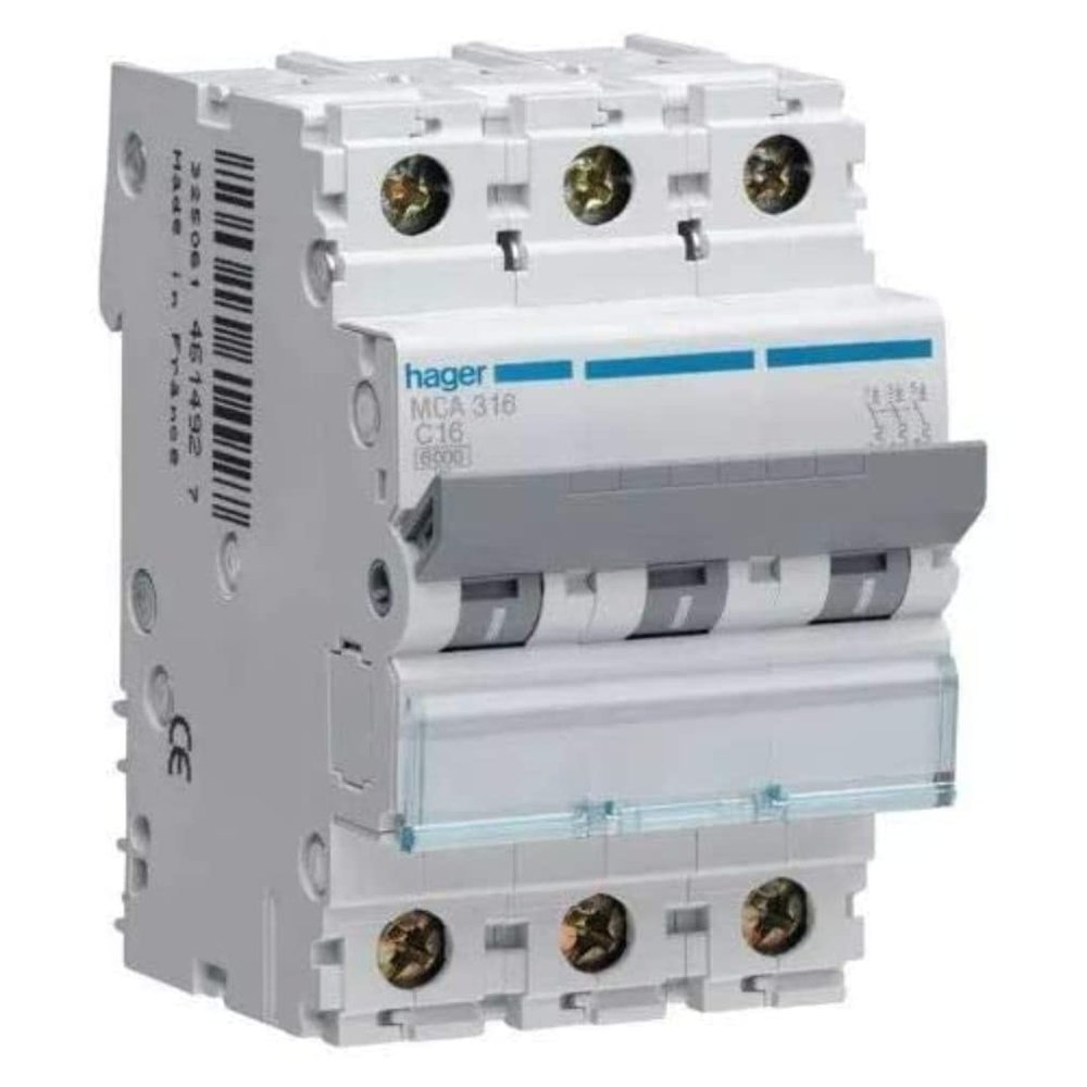 MCA Series Circuit Breaker, 3-Pole, 63A, C Curve, 6/10kA
