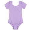 TiaoBug Girls' Short-Sleeve Ballet Leotard, Purple, Size 104 view 1