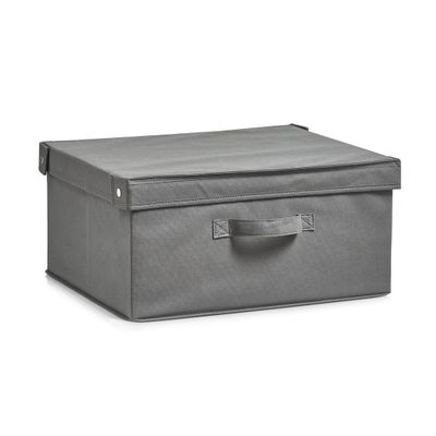Zeller 14606 Foldable Storage Box with Lid, Gray, 41 x 35 x 20 cm