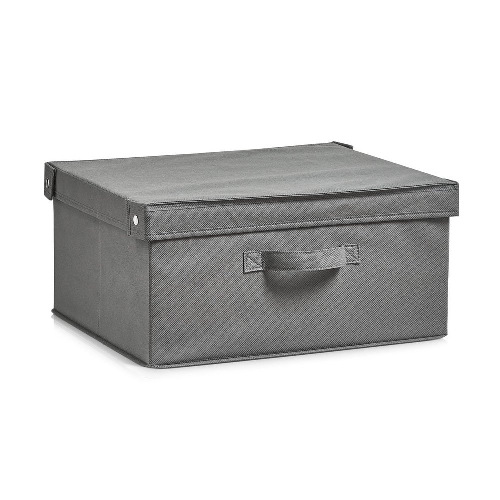 Zeller 14606 Foldable Storage Box with Lid, Gray, 41 x 35 x 20 cm