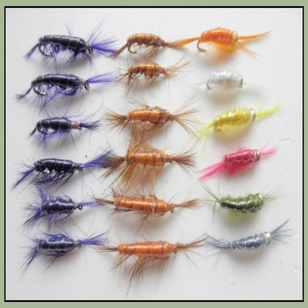 Shrimp Fishing Flies for Trout or Salmon, 18-Piece Assortment