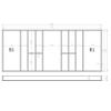 Walnut cutlery insert for 120 cm drawers, 1124 x 472 mm, for BLUM Legra 16 mm drawers view 2