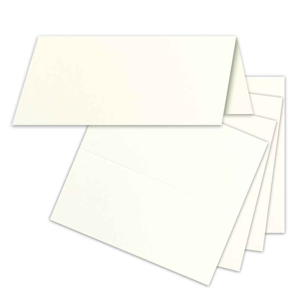 FarbenFroh by GUSTAV NEUSER, 50 Natural White Tent Cards, 4.5 x 10 cm