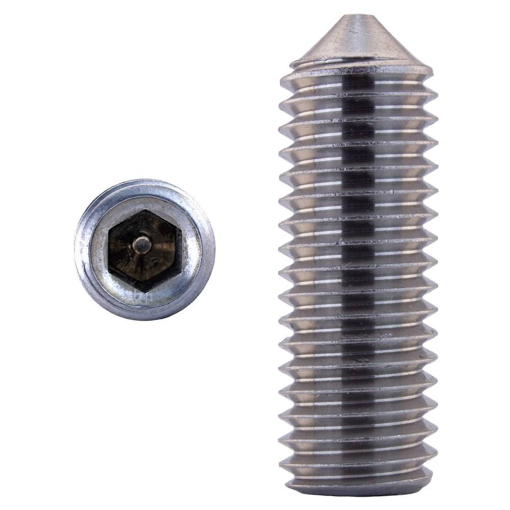M8 x 30 DIN 914 Stainless Steel A2 Pointed Set Screws (2 pcs) – V2A