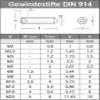 M8 x 30 DIN 914 Stainless Steel A2 Pointed Set Screws (2 pcs) – V2A view 2