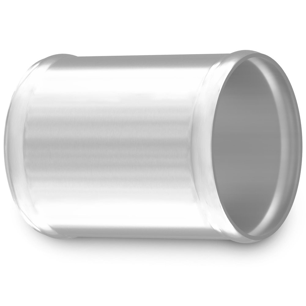 10 cm Aluminum Tube, 45 mm OD, Polished Silver, Beaded Ends