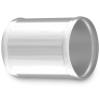 10 cm Aluminum Tube, 45 mm OD, Polished Silver, Beaded Ends view 1
