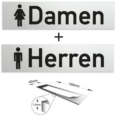 Türschilder24 Restroom Sign Set “Women + Men” – Solid Aluminum