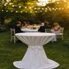 Hans-Textil-Shop Round Standing Table Cover, White, 70–75 cm, Cotton Linon view 3