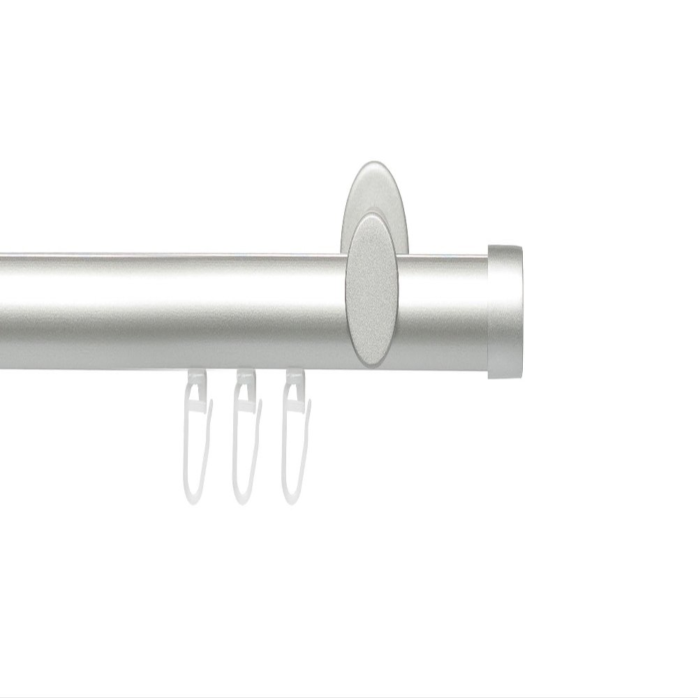 Liedeco Complete Curtain Rod Set, 20 mm Internal-Runner Profile, Aluminum, 240 cm