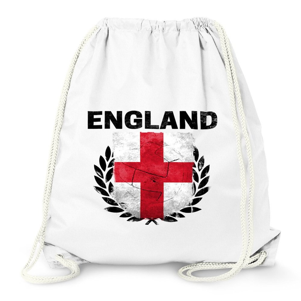 MoonWorks Gym Bag with Vintage England Flag, White
