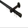 iso-design Black 20 mm Internal-Track Curtain Rod, Wall-Mounted, 8 cm Wall Clearance, 400 cm (2 x 200 cm) view 1