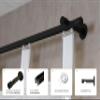 iso-design Black 20 mm Internal-Track Curtain Rod, Wall-Mounted, 8 cm Wall Clearance, 400 cm (2 x 200 cm) view 2