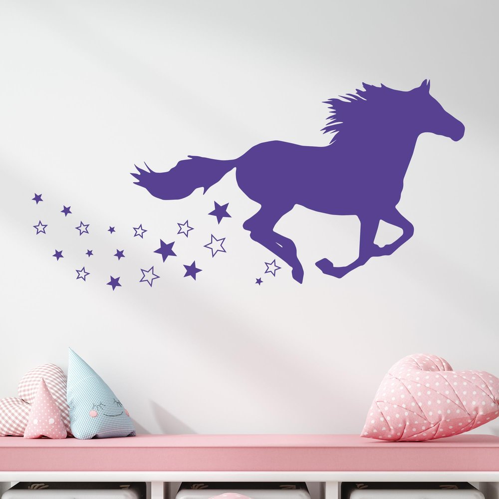 GRAZDesign Horse and Stars Wall Decal | Children's Room Wall Sticker