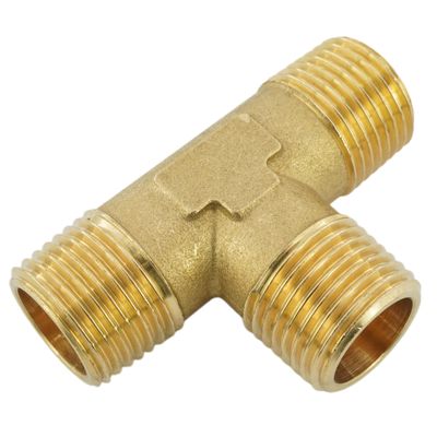Fittingstore T-Piece with Male Threads, Brass/Nickel-Plated Brass, R 3/4"