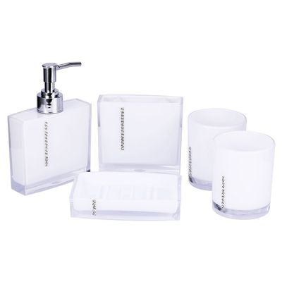5-Piece Premium Acrylic Bathroom Set with Diamonds