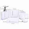 5-Piece Premium Acrylic Bathroom Set with Diamonds view 2
