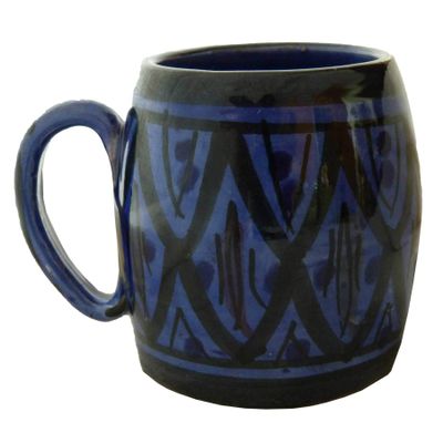 Blue Moroccan Hand-Painted Ceramic Cup