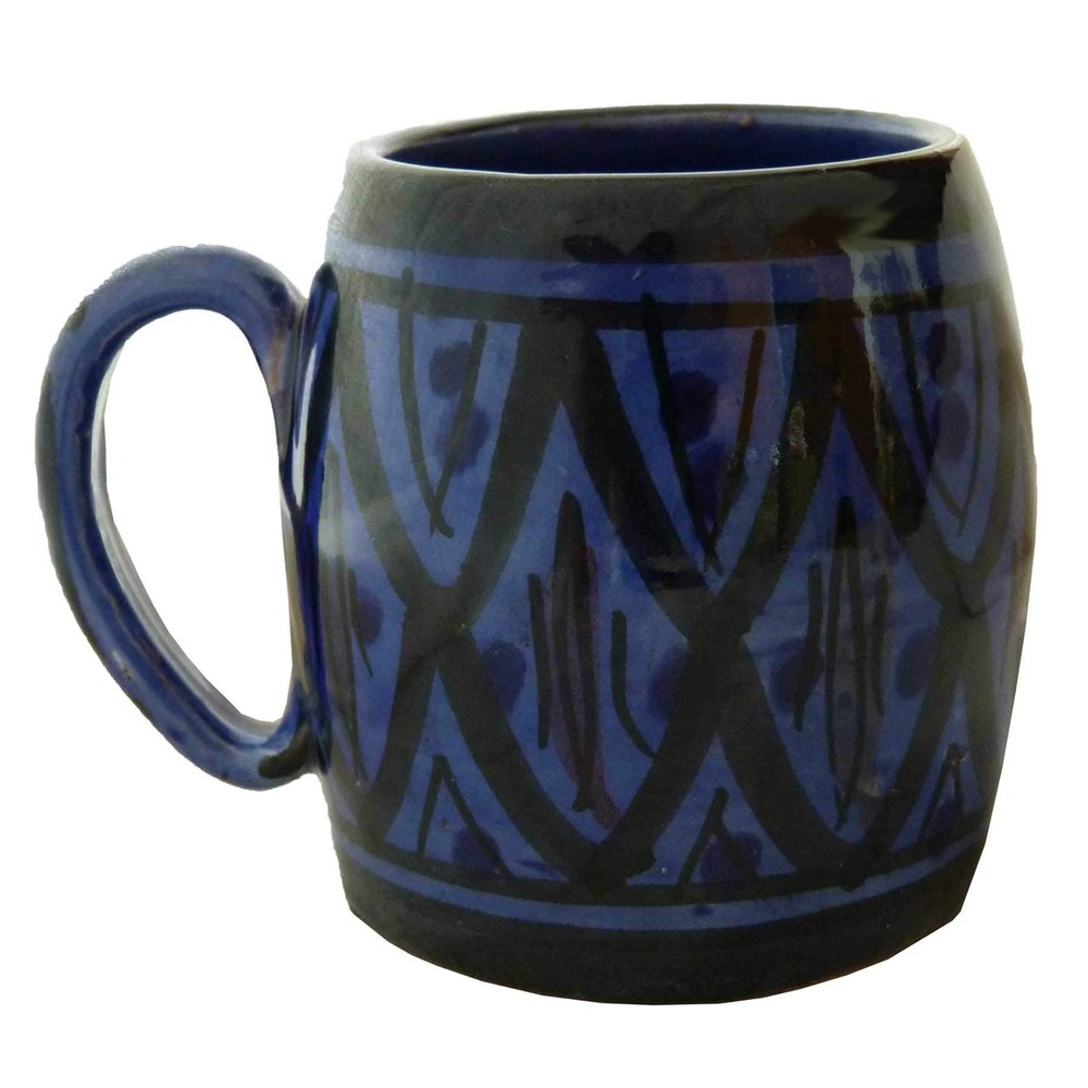 Blue Moroccan Hand-Painted Ceramic Cup