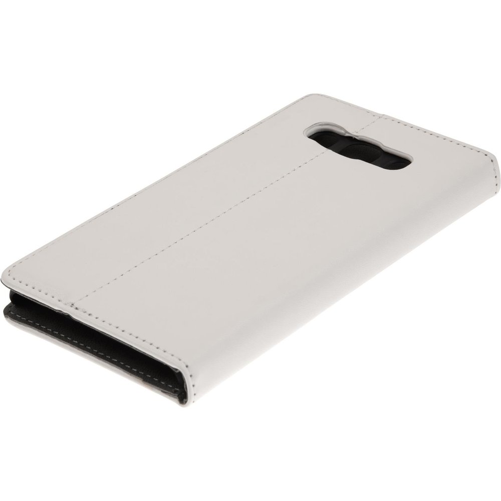 PhoneNatic Faux Leather Case Compatible with Samsung Galaxy J5 (2016) J510 – White Book Case + 2 Screen Protectors