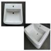 60 cm Wall-Mounted or Vessel Bathroom Sink, White Ceramic view 1