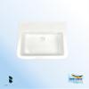 60 cm Wall-Mounted or Vessel Bathroom Sink, White Ceramic view 2
