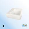 60 cm Wall-Mounted or Vessel Bathroom Sink, White Ceramic view 3