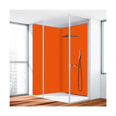 KERABAD Shower Wall Panel, 3 mm Aluminum Composite, 120 x 220 cm, Orange RAL 2009