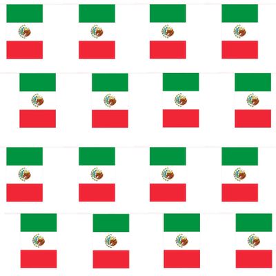 Mexican Flag Bunting, 120 m, 20 x 30 cm