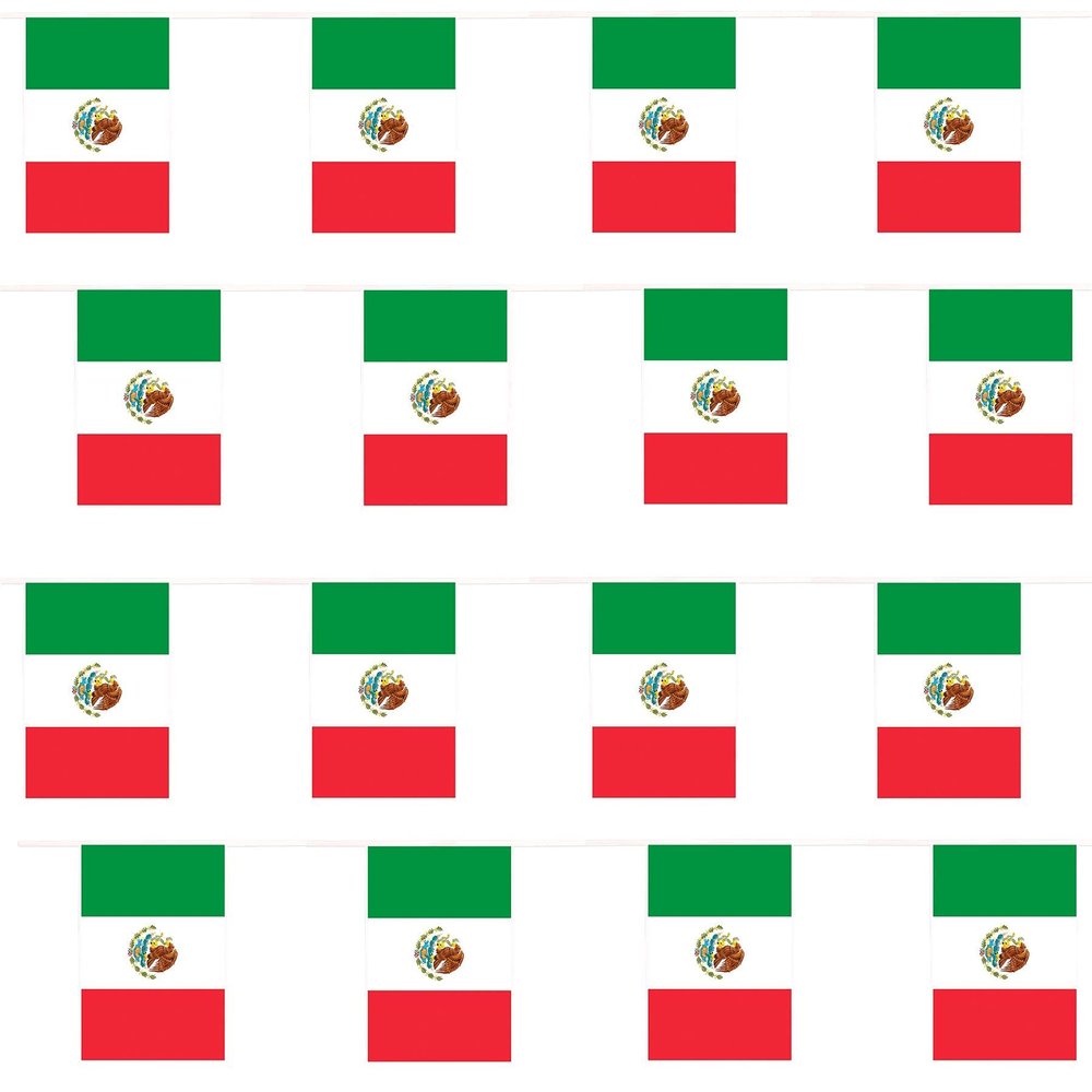 Mexican Flag Bunting, 120 m, 20 x 30 cm