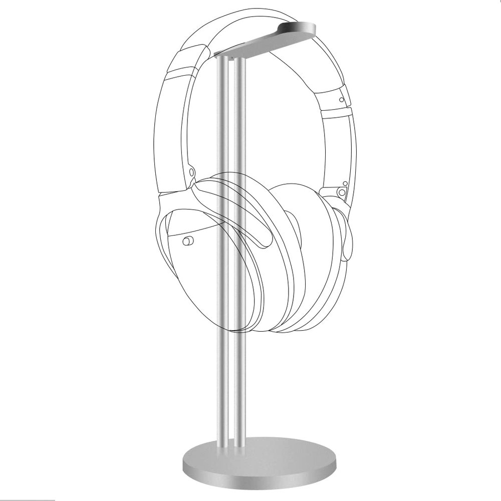 GEEKRIA Headphone Stand, Aluminum Alloy, Silver