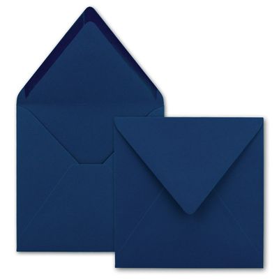 25 Square Envelopes, Dark Blue, 15.5 x 15.5 cm, No Window, Wet-Gummed, 110 gsm