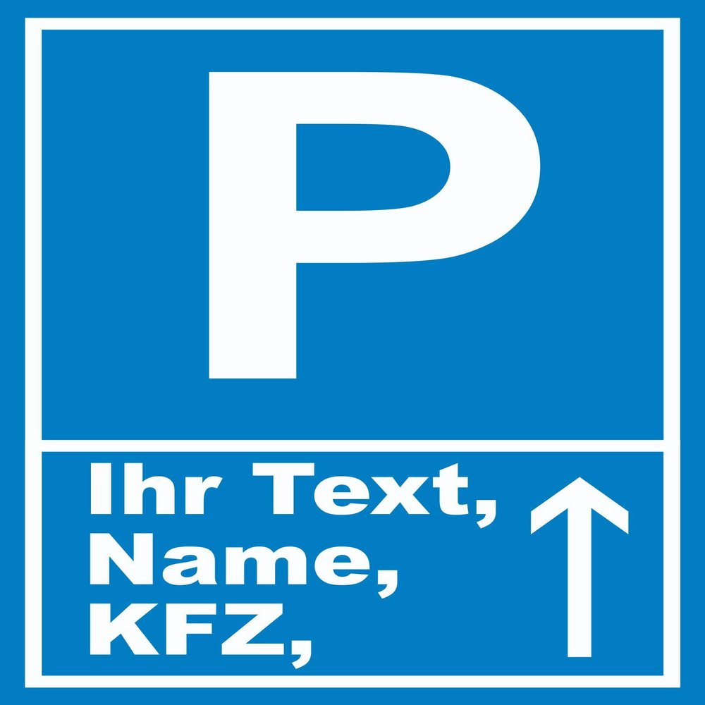 HB-Druck A4 Parking Sign with Custom Text and Up Arrow (210 x 297 mm)