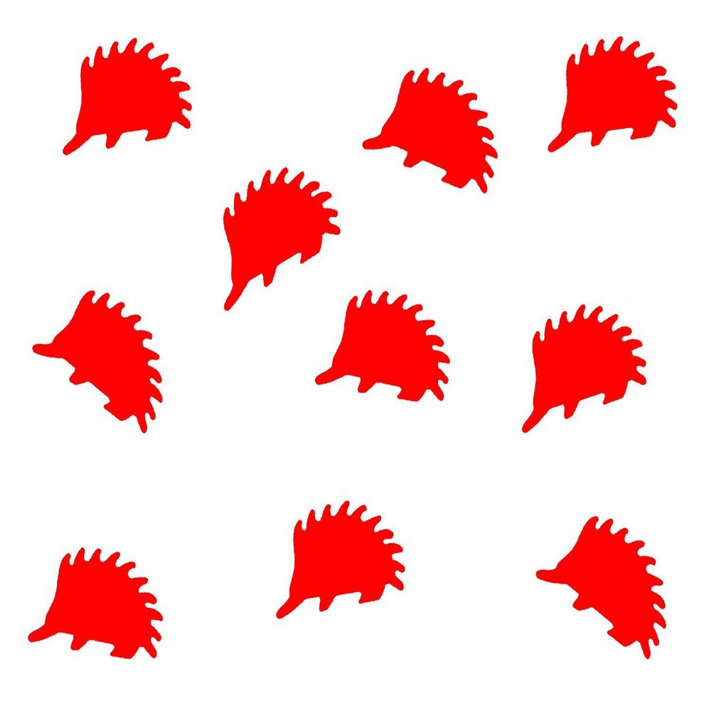 Miniblings 10x Smooth Red Hedgehog Iron-On Patches, 23 mm