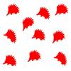 Miniblings 10x Smooth Red Hedgehog Iron-On Patches, 23 mm view 1