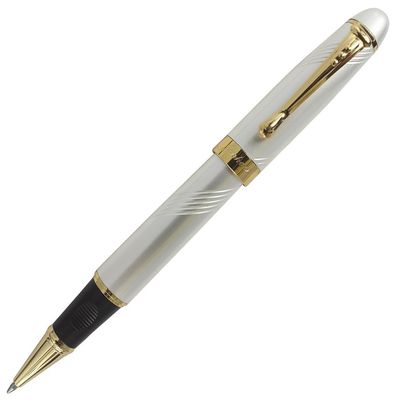 Abcsea Classic-Style Ballpoint Pen, Golden Order - Silver White