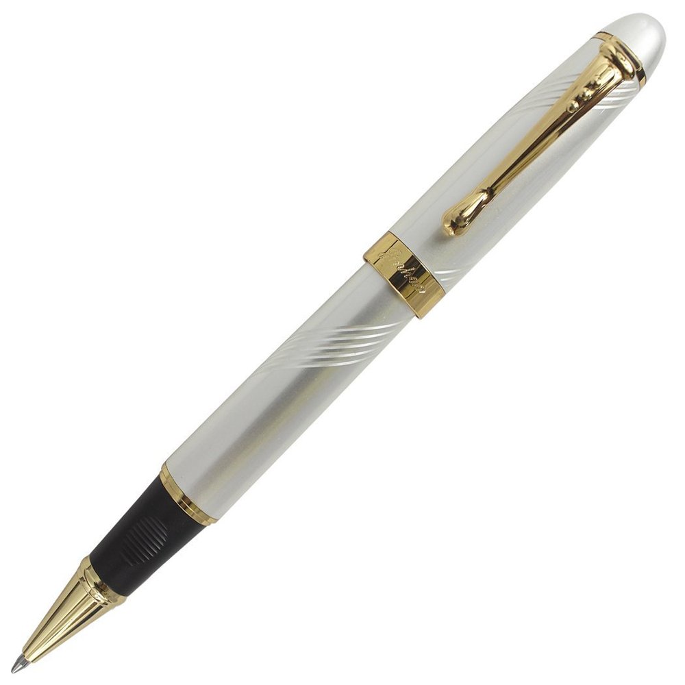 Abcsea Classic-Style Ballpoint Pen, Golden Order - Silver White