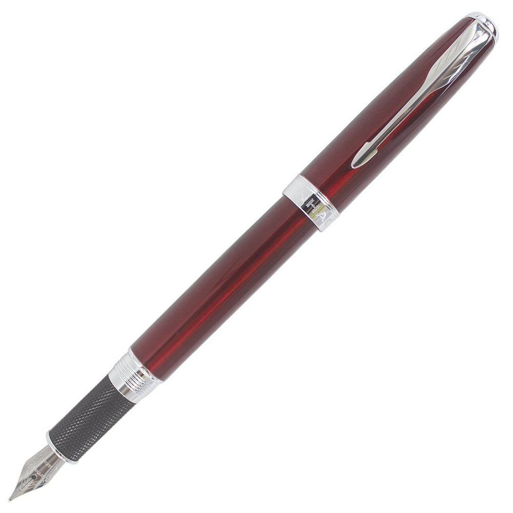 Abcsea Exquisite Metal-Reinforced Fountain Pen with Pen Case - Dark Red