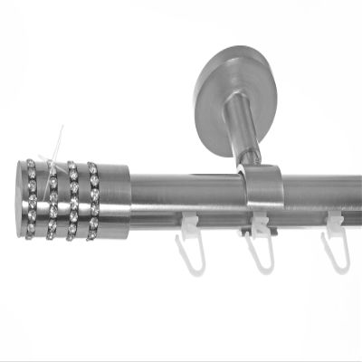 BASIT 20 mm Single-Track Curtain Rod, Ceiling-Mounted, Stainless Steel Look, 400 cm