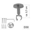 BASIT 20 mm Single-Track Curtain Rod, Ceiling-Mounted, Stainless Steel Look, 400 cm view 2