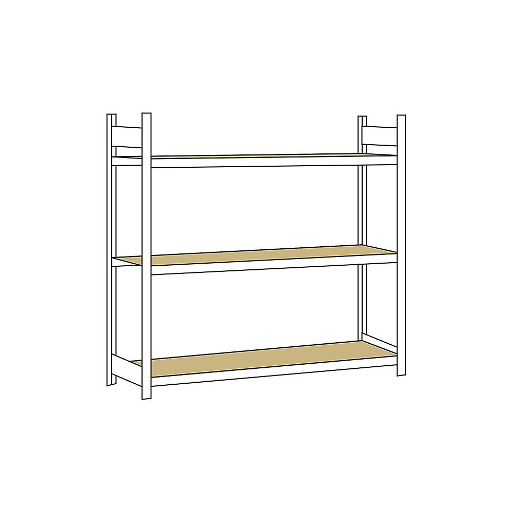 Certeo Schulte | Wide-Span Shelving | with Chipboard Shelf | Height 2000 mm | Span 2250 mm | Starter Bay | Depth 600 mm