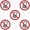 Kleberio 5 Self-Adhesive PVC Stickers, 50 mm (5 cm) - No Cell Phones view 1