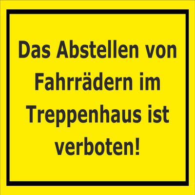 No Bicycles in Stairwell Sign, 45 x 30 cm, 3 mm Aluminum Composite