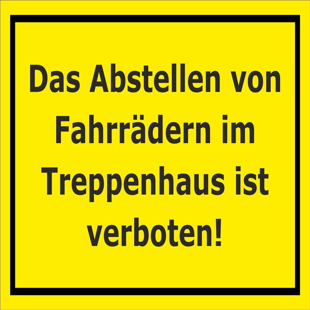 No Bicycles in Stairwell Sign, 45 x 30 cm, 3 mm Aluminum Composite
