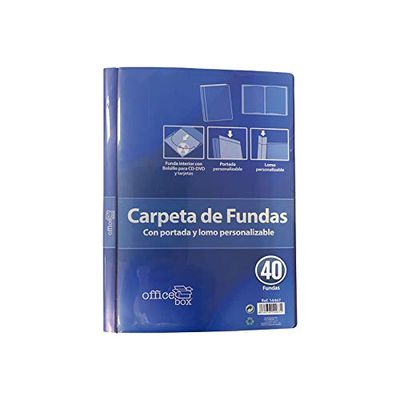 Officebox A4 Sleeve Binder, Customizable, 40 Sleeves, Black
