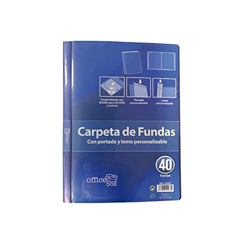 Officebox A4 Sleeve Binder, Customizable, 40 Sleeves, Black