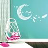 Wandtattoo Loft “Moon with Mandala Pattern, Stars and Feathers” Bedroom Wall Sticker / 54 Colors / 3 Green/Sulfur Yellow / 41 cm High x 80 cm Wide view 4