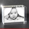 VIP-LASER 2D Engraved Glass Crystal Block, Landscape, XL, with Your Baby Photo, 80 x 50 x 50 mm view 1