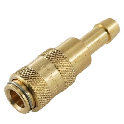 NW 2.7 Compressed-Air Coupling with Hose Barb, Brass/Nickel-Plated Brass/Stainless Steel (Brass, 4 mm)